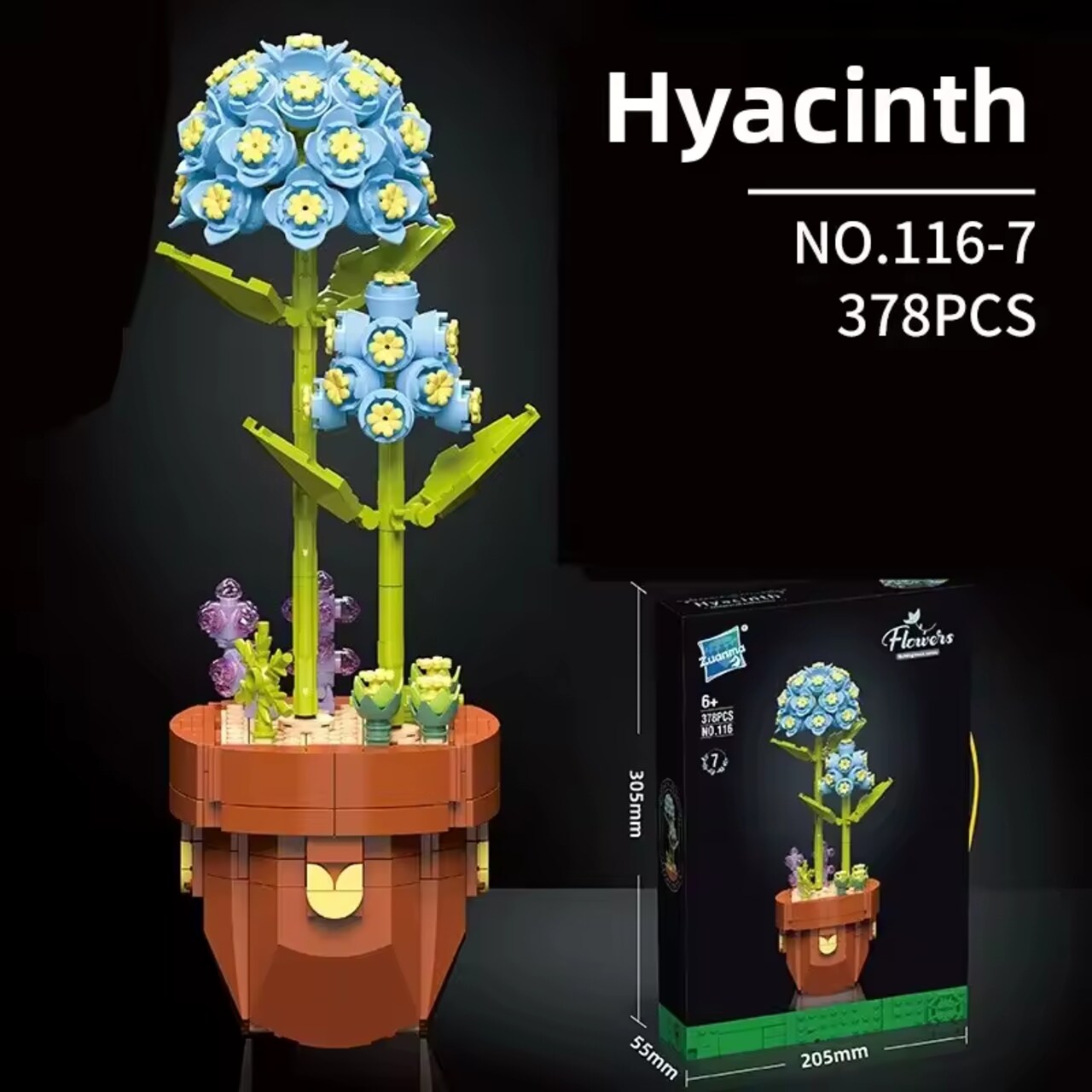 Plant Building Brick Kit - Hyacinth by Wizardi F07N11-19-7(116)